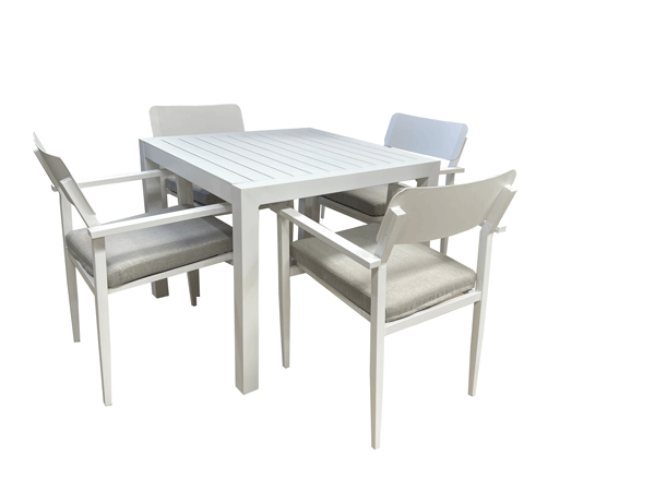 Hope- Portsea 5pc 900mm Sq Dining set White