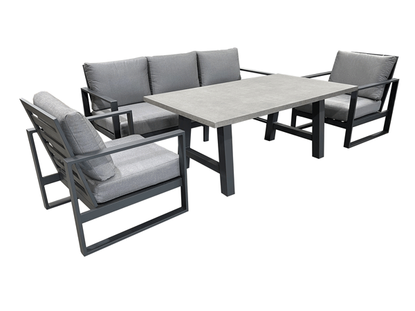 Torquay Triple -Manhattan Caf'e Sofa set 4pc Gunmetal