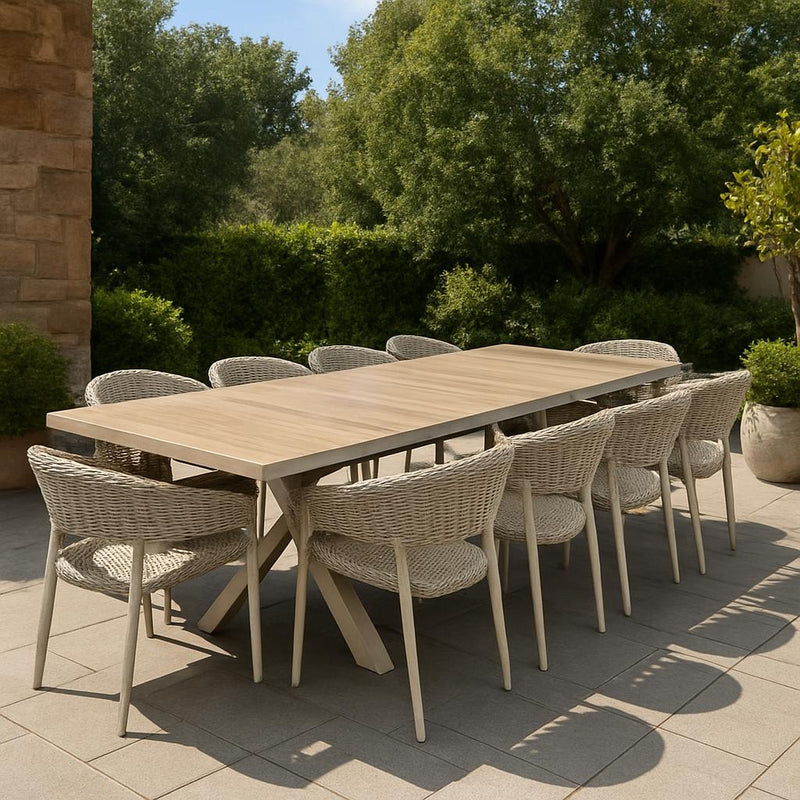 Woven-Justin Auto Ext 9pc Rect. Dining Sets
