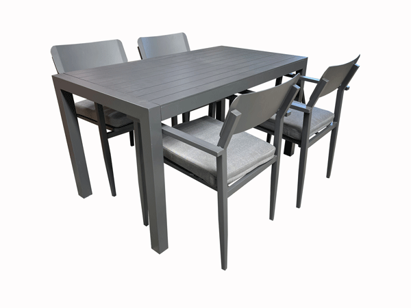 Hope- Portsea 5pc 1400 Dining set Gunmetal