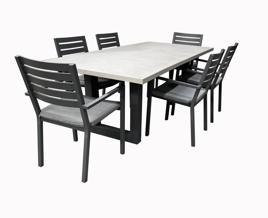 Trieste - Portland 7pc Dining Set- Gunmetal